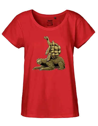 Slow Bros - sloth, faultier, schildkröte, turtle, slow, langsam, cute, süß, niedlich - Fairtrade Girl Shirt