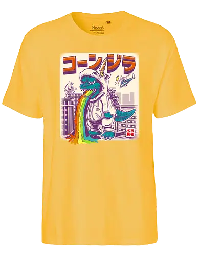 Unizilla - unicorn, einhorn, rainbows, regenbogen, glitzer, glitter, glimmer, kaiju, monster - Fairtrade T-Shirt