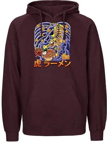 Tiger Ramen - tiger, ramen, noodle, noodlesoup, nudelsuppe, japan, food, fastfood, traditional style, traditional art - Fairtrade Hoodie