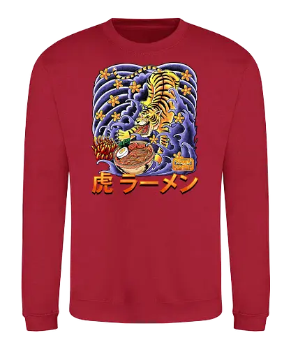 Tiger Ramen - tiger, ramen, noodle, noodlesoup, nudelsuppe, japan, food, fastfood, traditional style, traditional art - Sweatshirt