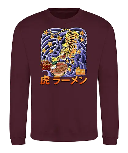 Tiger Ramen - tiger, ramen, noodle, noodlesoup, nudelsuppe, japan, food, fastfood, traditional style, traditional art - Sweatshirt