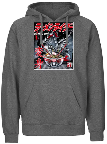Ramen Rider - ramen, rider, nudeln, kamen rider, manga, anime, mashup, fun, food, essen, t - Fairtrade Hoodie