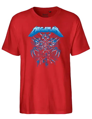 Mega Rockman - mega, man, gaming, metal, music, mashup, Heavy metal - Fairtrade T-Shirt