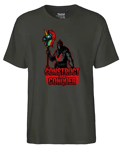 Construct and Conquer - fortnite, battle royale, gaming, llama, loot, pinata - Fairtrade T-Shirt