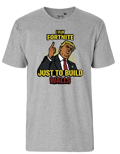 Eager Builder - fortnite, battle royale, gaming, trump, wall, craft - Fairtrade T-Shirt
