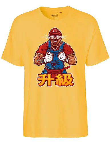 Level Up - gaming, anime, mashup, plumber - Fairtrade T-Shirt