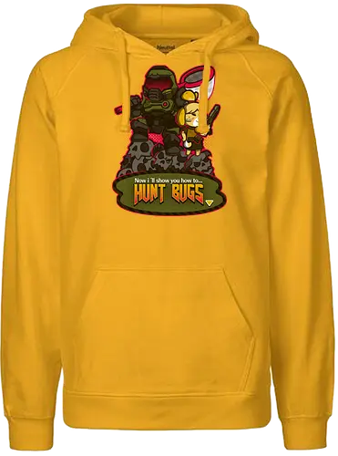 Bug Hunt - gaming, mashup, AC, doom, animal, Crossing, cute, kawaii - Fairtrade Hoodie