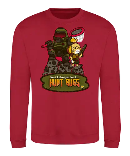 Bug Hunt - gaming, mashup, AC, doom, animal, Crossing, cute, kawaii - Sweatshirt
