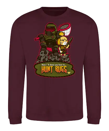 Bug Hunt - gaming, mashup, AC, doom, animal, Crossing, cute, kawaii - Sweatshirt