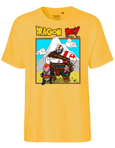Dragon Boy - gaming, anime, mashup, dbz, gow, kratos - Fairtrade T-Shirt