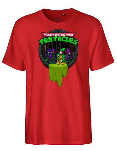 Teenage Mutant Ninja Tentacles - gaming, Tentacle, Day of the tentacle, point and click, adventure, classic gaming, mashup - Fairtrade T-Shirt