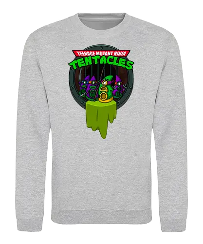 Teenage Mutant Ninja Tentacles - gaming, Tentacle, Day of the tentacle, point and click, adventure, classic gaming, mashup - Sweatshirt