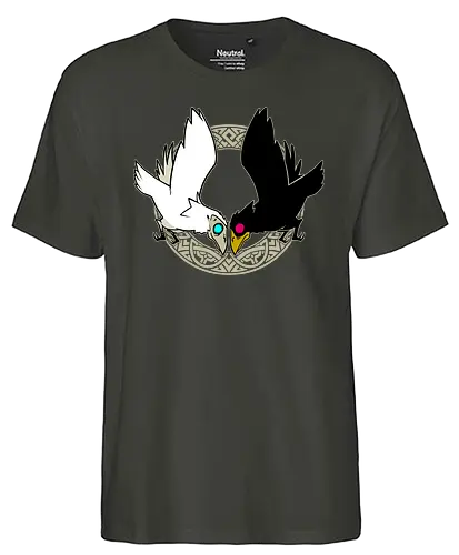 Hugin & Munin - Hugin, Munin, raven, rabe, odin, Nordisch, Götter - Fairtrade T-Shirt