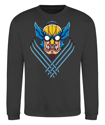 Oni Claws - oni, mask, mashup, comic, x, Vielfrass, Mutation, japan - Sweatshirt