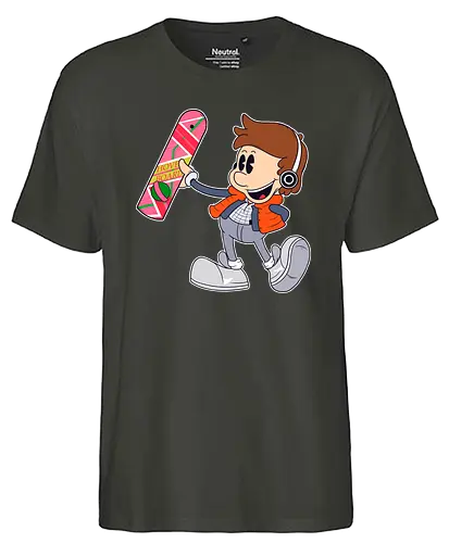 Timetravel Pop - popart, scifi, marty, hover board, movie, mashup, film - Fairtrade T-Shirt
