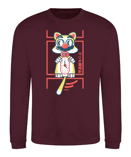 Kit cat clock - mario, cat, clock, katze, retro, retrogaming, Felix - Sweatshirt