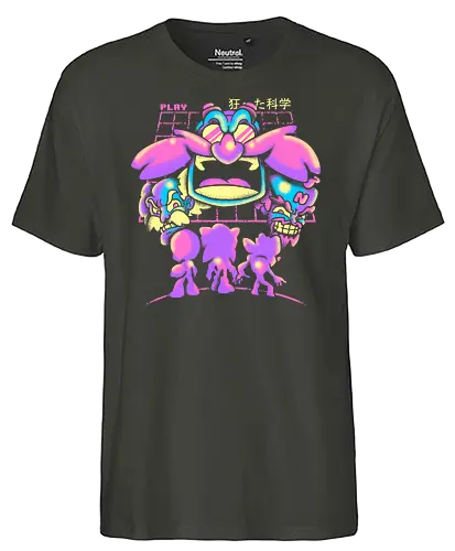 Mad Scientist - hedgehog, evil, professor, boss, robot, gaming, igel - Fairtrade T-Shirt