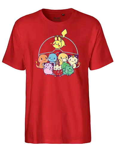 Pokecute - pocket, mon, monster, cute, kawaii, catch, gaming, game, anime - Fairtrade T-Shirt