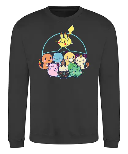 Pokecute - pocket, mon, monster, cute, kawaii, catch, gaming, game, anime - Sweatshirt