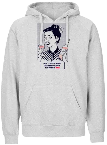 WINE - retro, wine, wein, funny, joke, empowerment, drink, trinken, fun - Fairtrade Hoodie