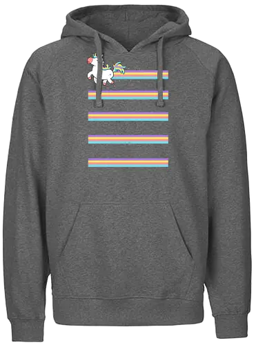 Unicorn Rainbow - einhorn, unicorn, rainbow, regenbogen, fun, fart, furz - Fairtrade Hoodie