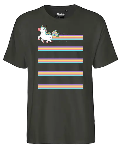 Unicorn Rainbow - einhorn, unicorn, rainbow, regenbogen, fun, fart, furz - Fairtrade T-Shirt
