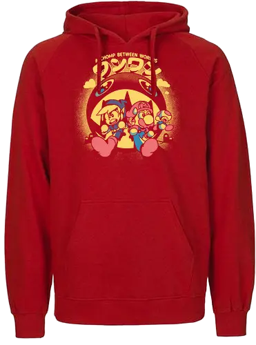Chomp between Worlds - chomp, dog, cute, Hero of Time, plumber, gaming, classic gaming - Fairtrade Hoodie