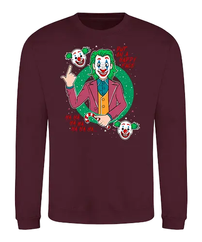 Happy Face - clown, film, comic, christmas - Sweatshirt