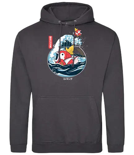Great Wave of Aquarium - japan, art, hokusai, fun, fish, Aquarium, pocket, monster - Standard Hoodie