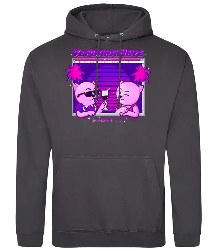 Vapurrr wave - cat, Vapor Wave, Purrr, katze, neko, cool, 80s - Standard Hoodie