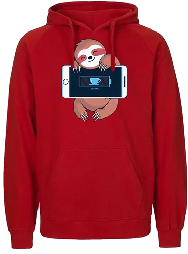 Loading - sloth, faultier, loading, kaffee, coffee, slow - Fairtrade Hoodie