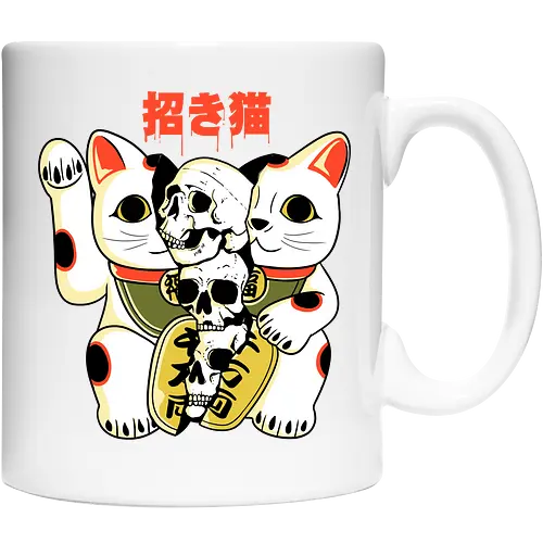 Skull Maneki Neko