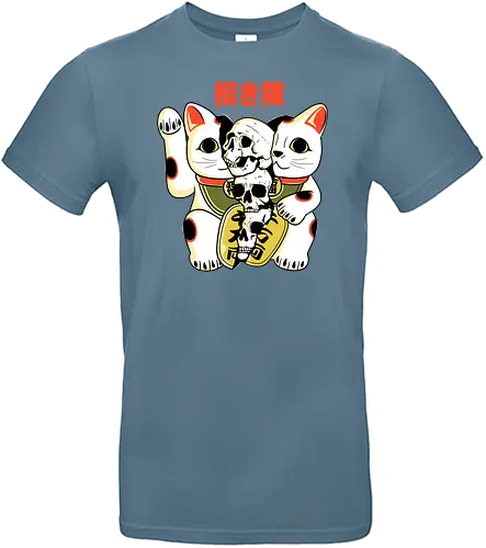 Skull Maneki Neko - skull, schädel, maneki neko, katze, cat, japan - Standard T-Shirt