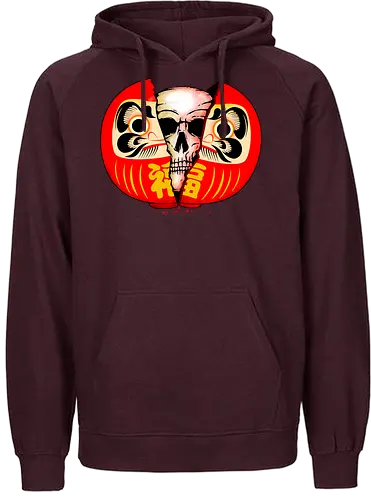 Daruma Skull - daruma, glück, japan, skull, schädel - Fairtrade Hoodie