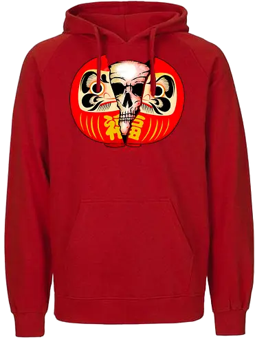 Daruma Skull - daruma, glück, japan, skull, schädel - Fairtrade Hoodie