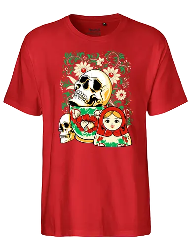 Skull Matryoshka - matroschka, russia, skull, schädel, puppe, Matrjoschka - Fairtrade T-Shirt
