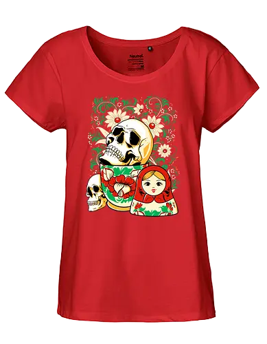 Skull Matryoshka - matroschka, russia, skull, schädel, puppe, Matrjoschka - Fairtrade Girl Shirt