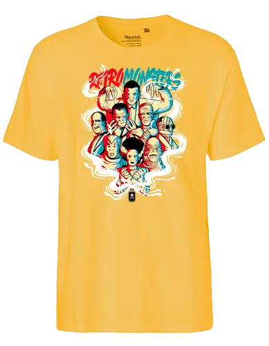 Retro Monsters - monster, horror, classic horror, frankenstein, dracula - Fairtrade T-Shirt
