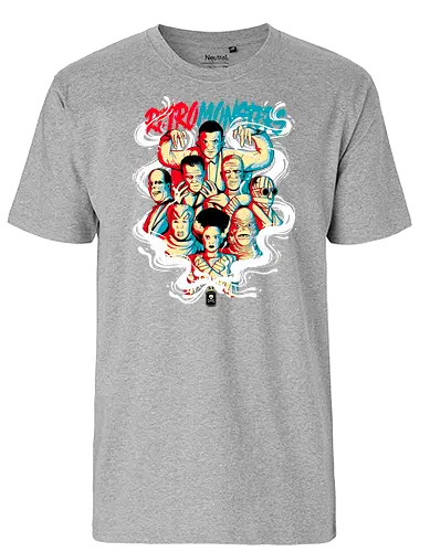 Retro Monsters - monster, horror, classic horror, frankenstein, dracula - Fairtrade T-Shirt
