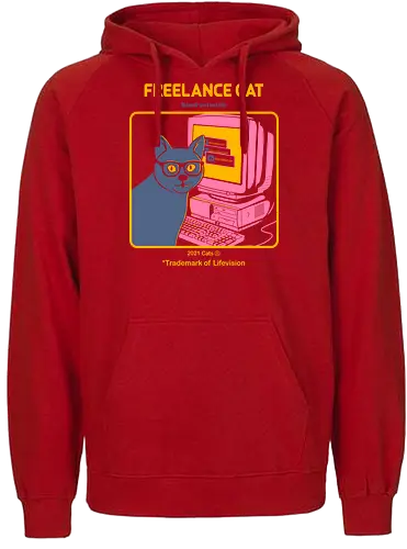 Freelancer Cat - Freelancer, cat, katze, it, pc, computer - Fairtrade Hoodie