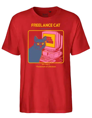 Freelancer Cat - Freelancer, cat, katze, it, pc, computer - Fairtrade T-Shirt