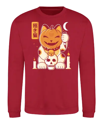 Terror Cat - cat, katze, pumpkin, lucky cat, halloween - Sweatshirt