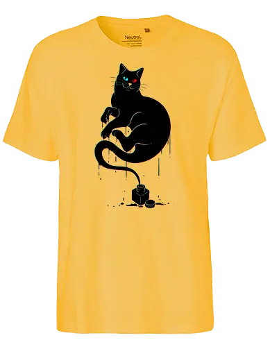 Ink Cat - cat, katze, tinte, tusche, ink - Fairtrade T-Shirt