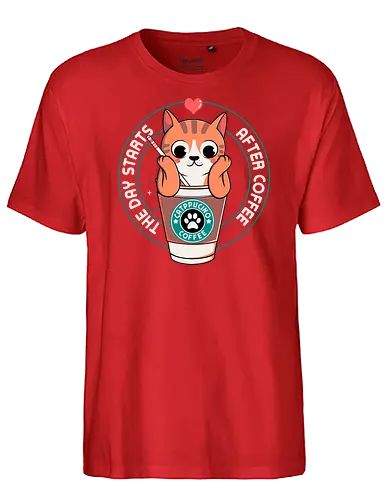 Catppuccino - cat, katze, kaffee, Cappuccino - Fairtrade T-Shirt