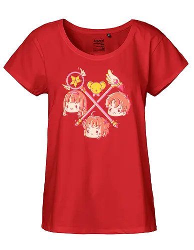 Captor Team - card, captor, sakura, Magical Girl, anime, manga - Fairtrade Girl Shirt