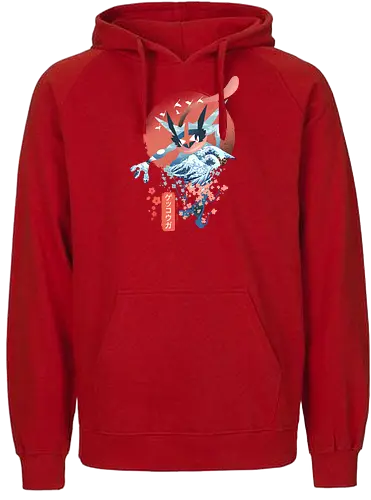 Ukiyo Ninja - pocket, monster, ukiyo-e, sakura, nippon, japan, fuji, fujisan, gaming, classic gaming, ninja - Fairtrade Hoodie