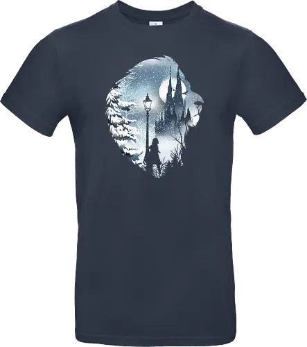 Mystical Winter - lion, white witch, winter, löwe, aslan, cupboard, schrank, fantasy, märchen, lucy - Standard T-Shirt