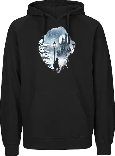 Mystical Winter - lion, white witch, winter, löwe, aslan, cupboard, schrank, fantasy, märchen, lucy - Fairtrade Hoodie