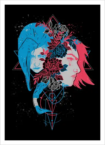 Sister's Blossom - League, Legends, gaming, Vi, Powder - Artprint