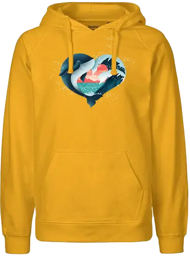 Ocean Love - love, liebe, art, illustration, wal, whale, nature, natur, freedom, meer, ocean, sea, ozean - Fairtrade Hoodie